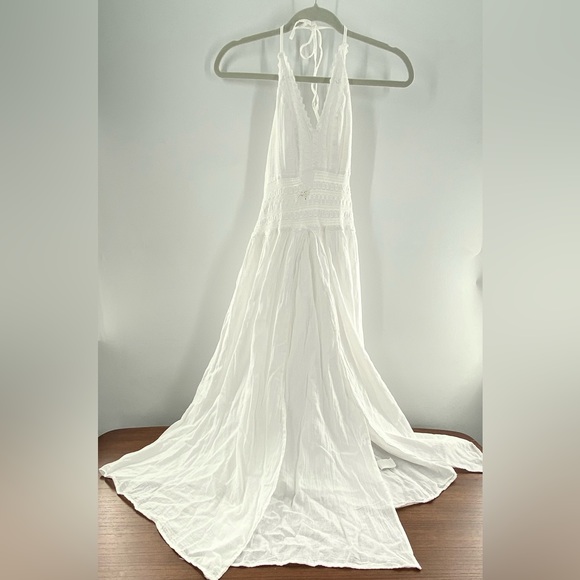 Seaspice White Cotton Halter Dress Sz. L - Picture 4 of 6